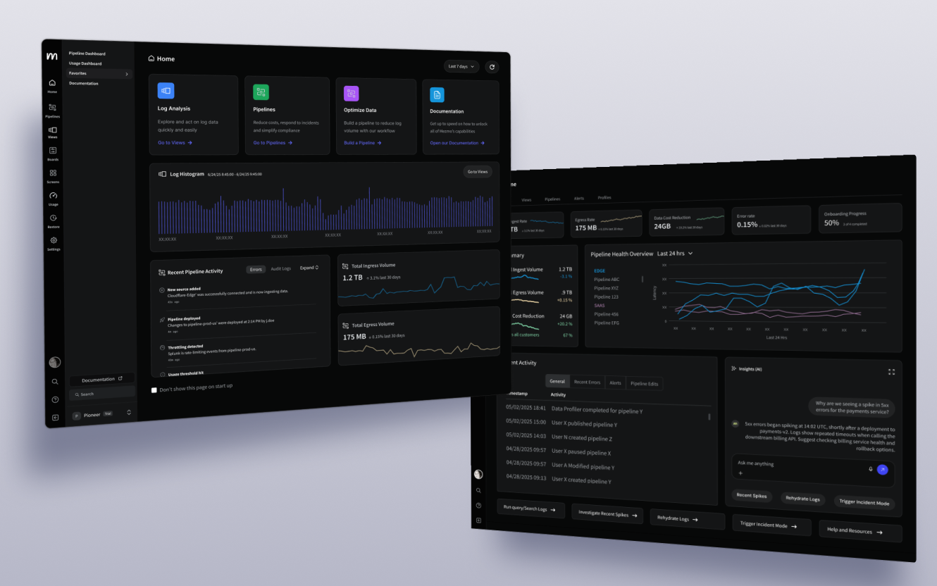 Mezmo homepage design overview