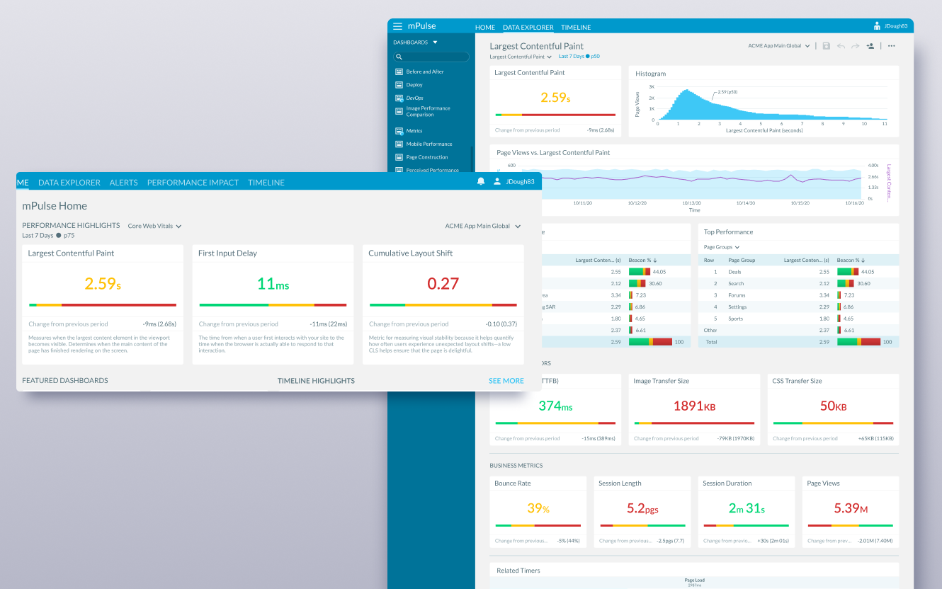 mPulse Data Explorer analytics interface